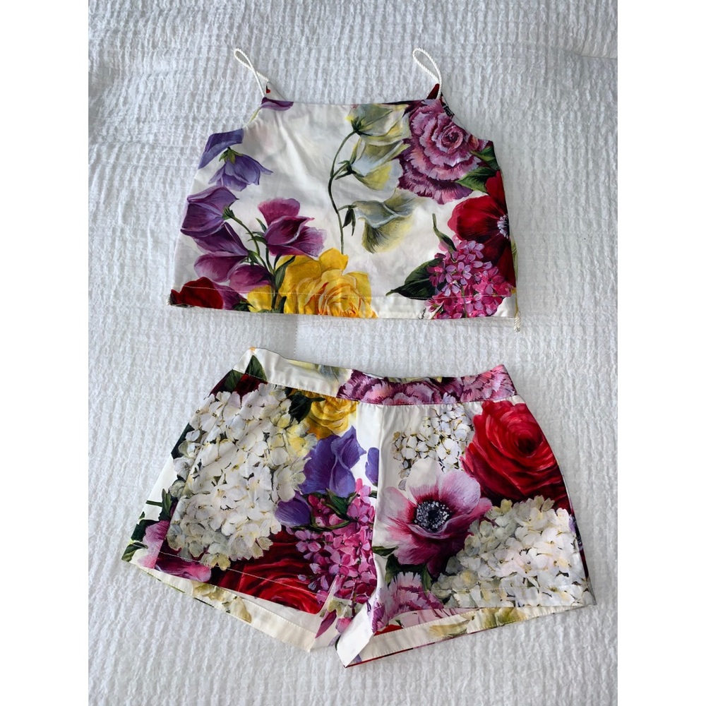 Dolce & Gabbana matching crop tank and shorts